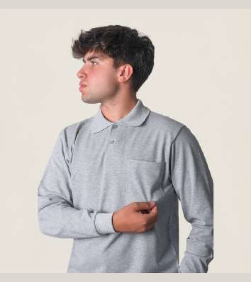 Polo Yaka Open-End Uzun Kol T-shirt