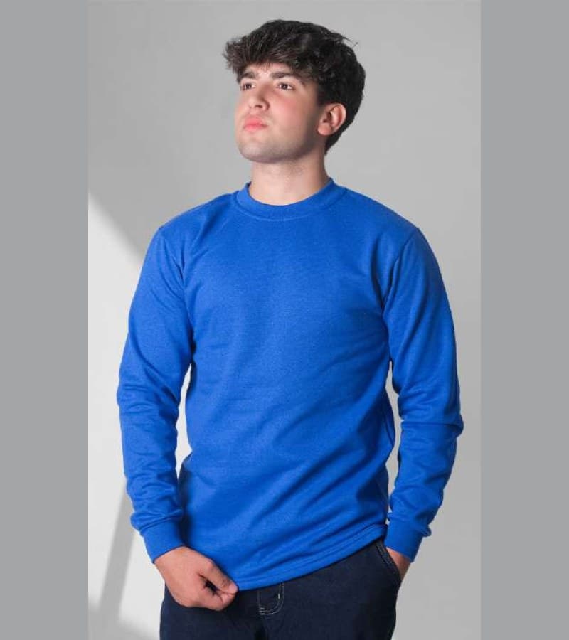Sıfır Yaka İki İplik Sweatshirt